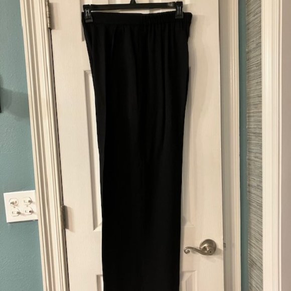 WIDE LEG BLACK PANTS - Size 14 - Flowey Flair - Pleated Front & Back Vintage! - Picture 3 of 9